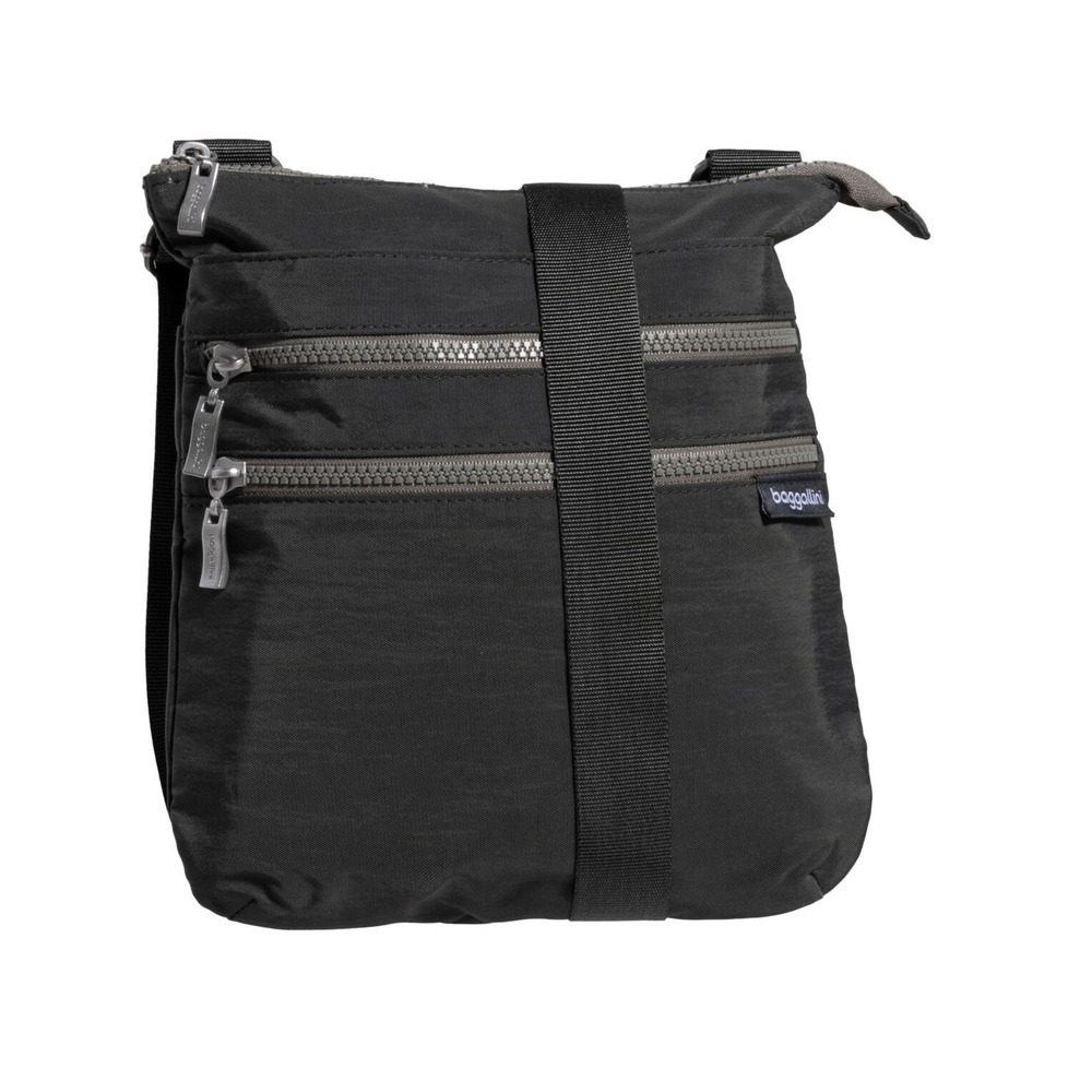 Baggallini Comrade 3-Zip Crossbody Bag Water Resistant Nylon Adjustable Shoulder